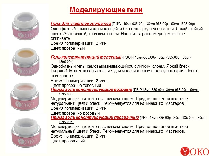 Моделирующие гели Гель для укрепления ногтей (ThTG  15мл-635.00р, 30мл-985.00р, 50мл-1595.00р).  Однофазный самовыравнивающийся